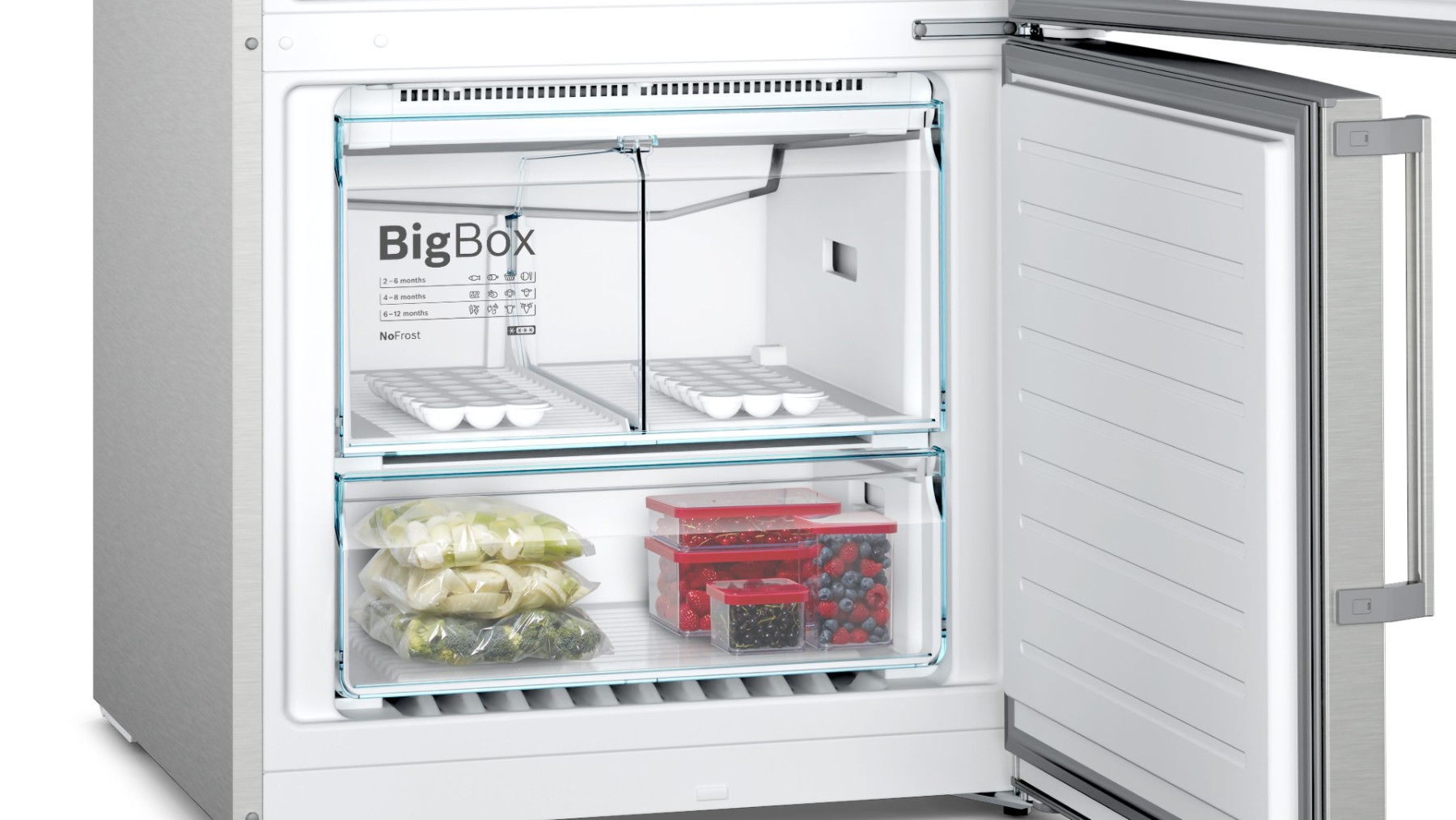 KGA76PIF0N Serie | 8 Alttan Donduruculu Buzdolabı186 x 75 cm Kolay temizlenebilir Inox